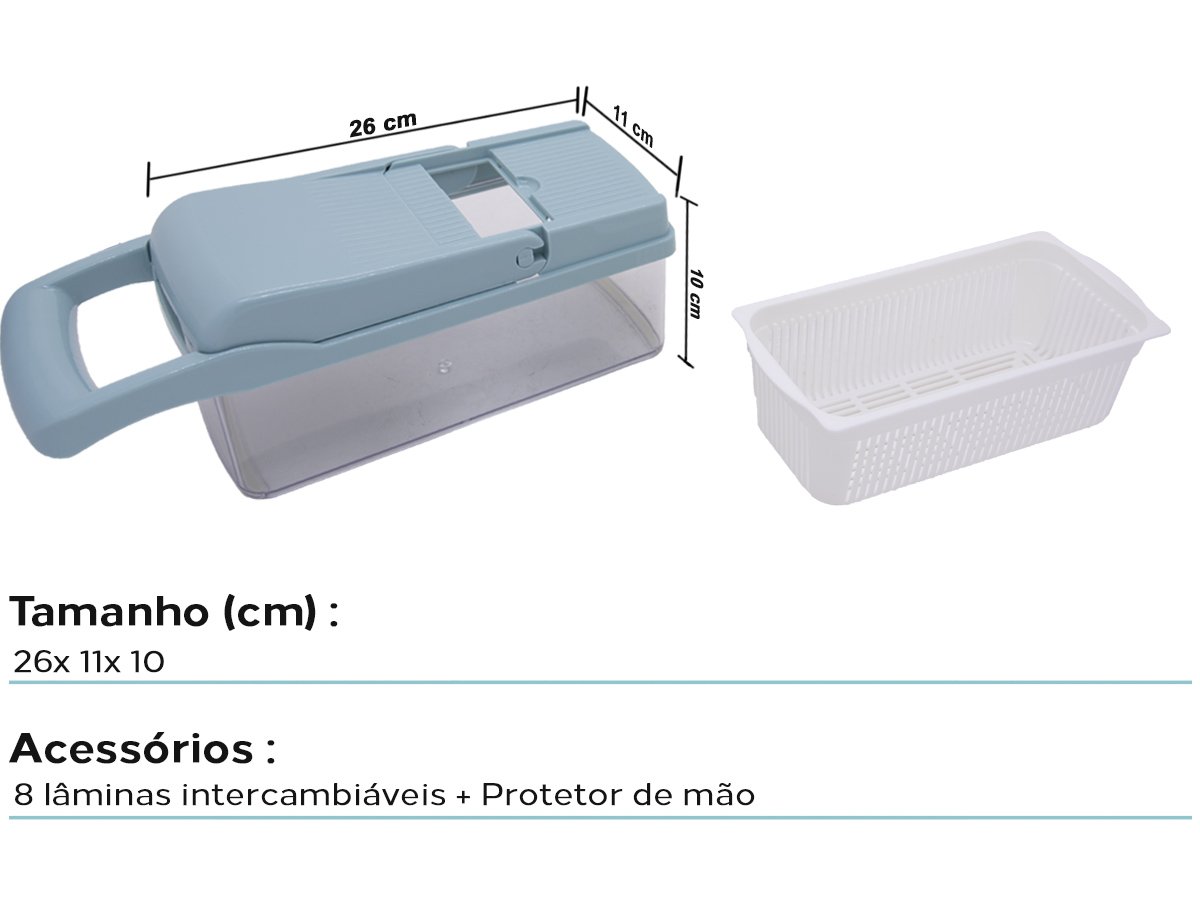 Cortador Multi Fatiador Nicer Alimentos E Frutas 8 em 1 IKAZA - 3