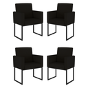 Ver imagem 1 de Kit 04 Cadeiras Poltrona Decorativa para Sala Quarto Preto Cor:preto