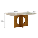 Ver imagem 2 de Mesa Lorena Plus 1,60m Canto Copo com Vidro - Leifer Móveis- Freijó - Tampo Off/vidro Off