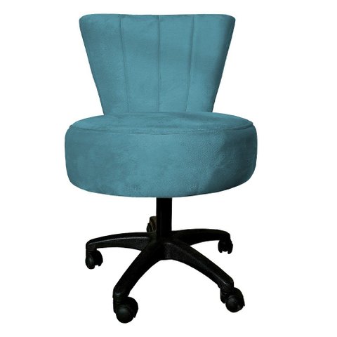 Poltrona Decorativa Royal Base Giratória Slk Decor Azul Turquesa