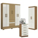 Ver imagem 1 de Guarda Roupa Casal Coimbra 2005138 com Armário Multiuso New 2000191 e Cômoda 2014140 Atacama Off Whi
