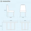 Ver imagem 3 de Conjunto Sala de Jantar Lisboa 4 Lugares Mesa e Cadeiras Moveis Mix