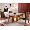 Ver imagem 1 de Conjunto Sala de Jantar Lisboa 4 Lugares Mesa e Cadeiras Moveis Mix