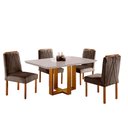 Ver imagem 2 de Conjunto Sala de Jantar Lisboa 4 Lugares Mesa e Cadeiras Moveis Mix