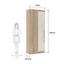 Ver imagem 3 de Guarda Roupa Canto Reto Modulado 1 Maleiro 2 Cabideiros 90cm Master Luciane Móveis