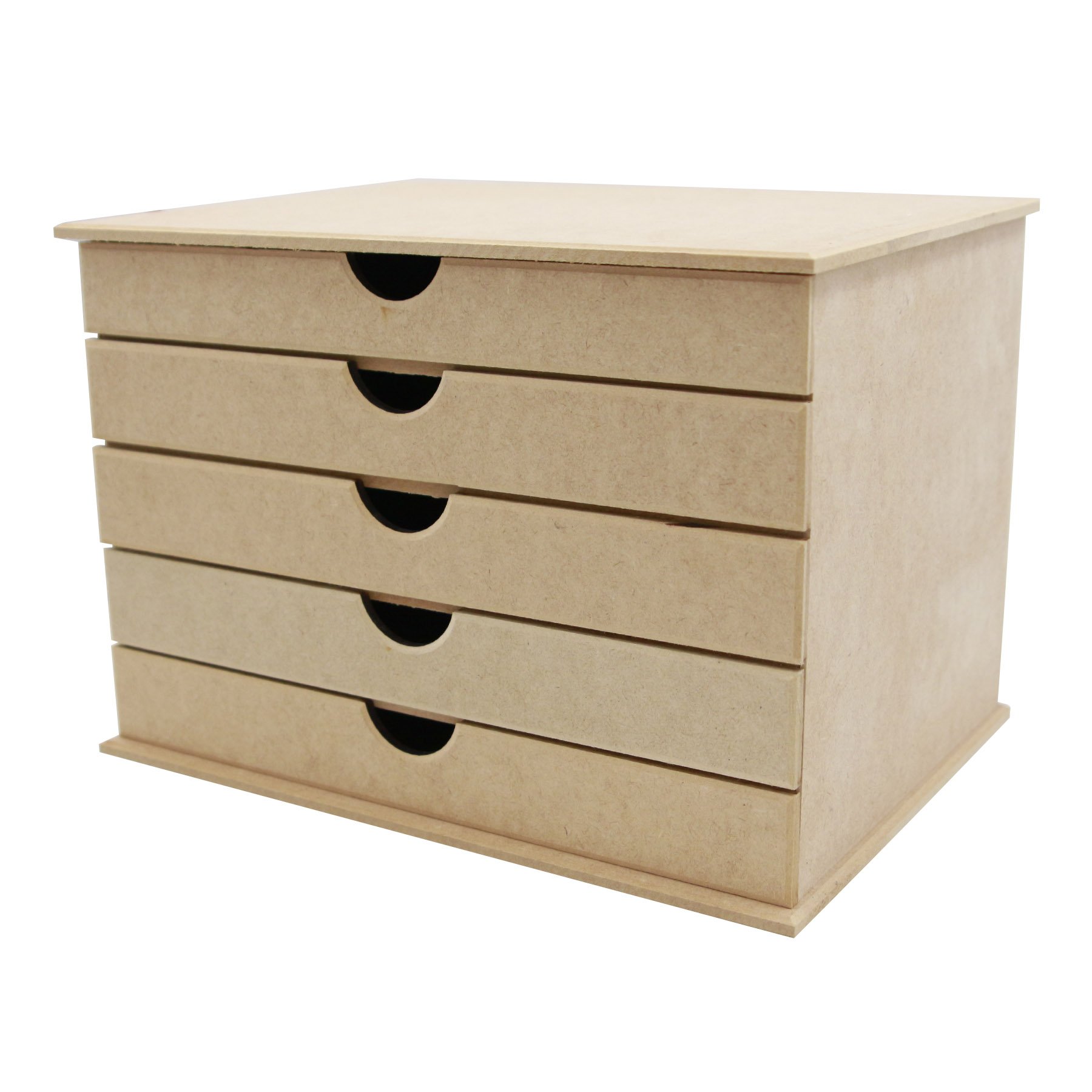 Organizador Gaveteiro de Mesa Porta Papel Tamanho Grande A4 com 5 Gavetas Cor Mdf Cru Dupétriz Espaç - 3