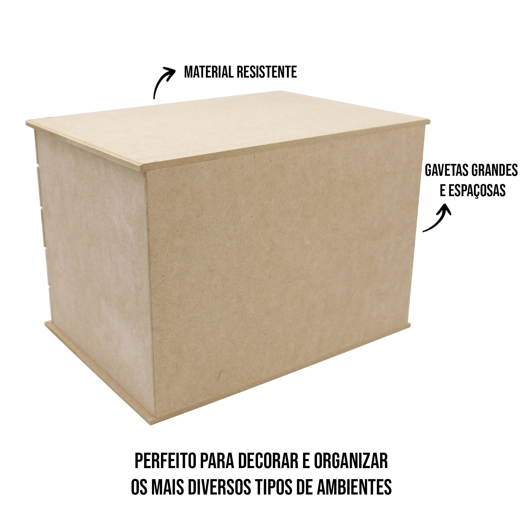 Organizador Gaveteiro de Mesa Porta Papel Tamanho Grande A4 com 5 Gavetas Cor Mdf Cru Dupétriz Espaç - 4