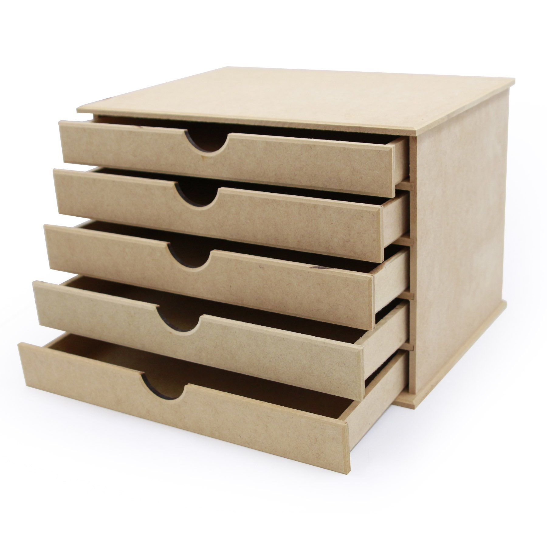 Organizador Gaveteiro de Mesa Porta Papel Tamanho Grande A4 com 5 Gavetas Cor Mdf Cru Dupétriz Espaç - 1