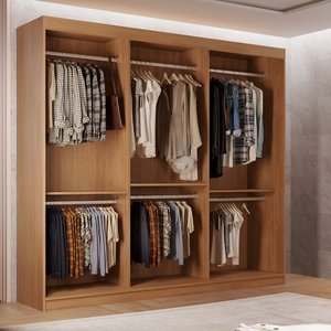 Roupeiro Casal Closet Light com 3 Prateleiras Moderna