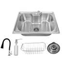 Ver imagem 1 de Kit Cuba Gourmet Cozinha Aço Inox 201 + Torneira + Acessórios