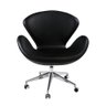 Cadeira Poltrona Swan Office Giratória Couro Sintético Preto - 2