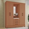 Guarda Roupa solteiro Tuboarte Onix 100% MDF Capelinha 4 Portas e 3 Gavetas Kit de Espelho e Pés - 1