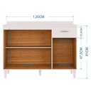 Ver imagem 3 de Balcão de Cozinha com Tampo 120 Cm Branco Brilho - Poquema
