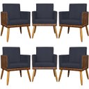 Ver imagem 1 de Kit 6 Poltronas Decorativas para Escritório Lis Corino e Suede Cores Pé 30cm