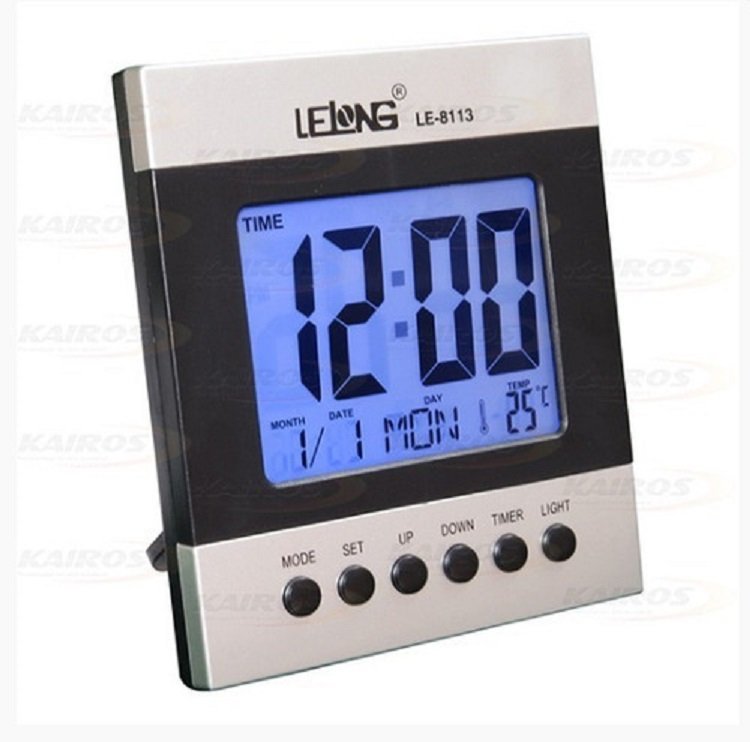 Relógio Digital Termômetro Despertador Uso Mesa Cozinha Lelong