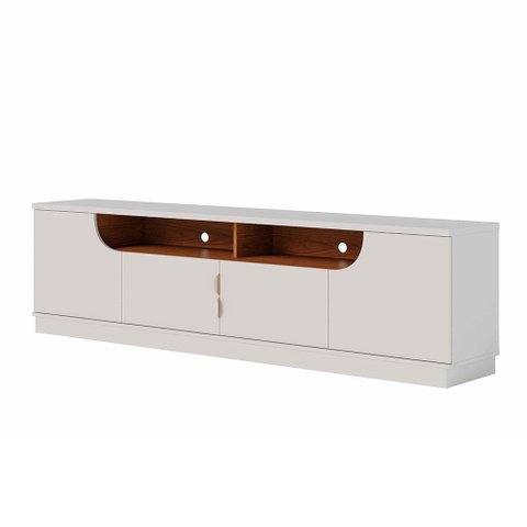 Bancada Tv de 75 Polegadas 4 Portas Karol 200cm Off White Matte/freijó C04 - D’Rossi
