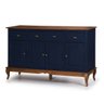 Balcão Buffet 4 Portas 3 Gavetas 60805 Hannover Linz Móveis - Azul Petróleo/imbuia Glazer - 1