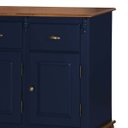 Ver imagem 2 de Balcão Buffet 4 Portas 3 Gavetas 60805 Hannover Linz Móveis - Azul Petróleo/imbuia Glazer