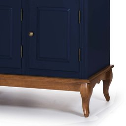 Balcão Buffet 4 Portas 3 Gavetas 60805 Hannover Linz Móveis - Azul Petróleo/imbuia Glazer - 3