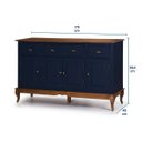 Ver imagem 4 de Balcão Buffet 4 Portas 3 Gavetas 60805 Hannover Linz Móveis - Azul Petróleo/imbuia Glazer