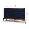 Balcão Buffet 4 Portas 3 Gavetas 60805 Hannover Linz Móveis - Azul Petróleo/imbuia Glazer - 4