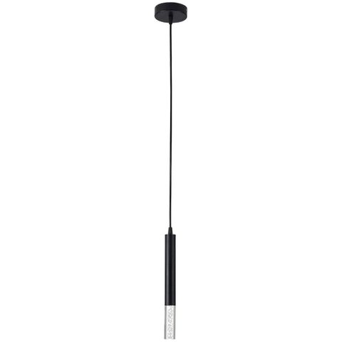 Pendente Tubo Preto Fosco Acrílico 30cm Led 5w 3200k Bivolt Paris Luz