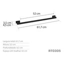 Ver imagem 3 de Toalheiro 60 Cm Inox Preto Fosco - Kromus Rt0305b