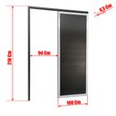 Ver imagem 4 de Porta de Correr Suspensa Lambril Esq L.25 Mix Preta 210x100 Brimak