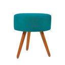Ver imagem 2 de Jogo 02 Poltronas Decorativas + Puff Redondo Cor: Azul Turquesa