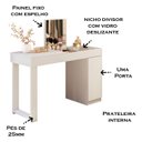 Ver imagem 4 de Escrivaninha Penteadeira Marih 121 cm Branco MBL