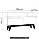 Ver imagem 4 de Rack Bancada para Tv 50 Pol 120cm 2 Portas Rubi Naturalle/off - Bechara