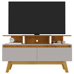 Rack Bancada para Tv 50 Pol 120cm 2 Portas Rubi Naturalle/off - Bechara - 6