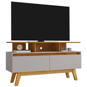 Rack Bancada para Tv 50 Pol 120cm 2 Portas Rubi Naturalle/off - Bechara
