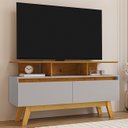 Ver imagem 1 de Rack Bancada para Tv 50 Pol 120cm 2 Portas Rubi Naturalle/off - Bechara
