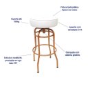 Ver imagem 3 de Banqueta Altura 65cm Bar Giratória cor Cobre assento branco Poltronas do Sul Banqueta Bar