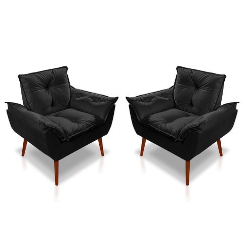 Kit 02 Poltrona Opala Decorativa Suede