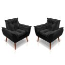Ver imagem 1 de Kit 02 Poltrona Opala Decorativa Suede