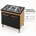 Ver imagem 5 de Balcão Cooktop Cozinha MDP 4 e 5 Bocas 2 Portas 75 cm Preto