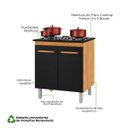 Ver imagem 4 de Balcão Cooktop Cozinha MDP 4 e 5 Bocas 2 Portas 75 cm Preto