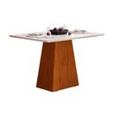 Ver imagem 4 de Conjunto: Mesa Sala Jantar Dulce Tampo Madeirado C/ Vidro Reto 120x90cm e 4 Cadeiras Zoe Cedro/off