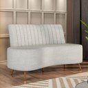 Ver imagem 1 de Sofá Living Decorativo 2 Lugares 1,35m Katara Cinza Claro Linho G33 - Gran Belo