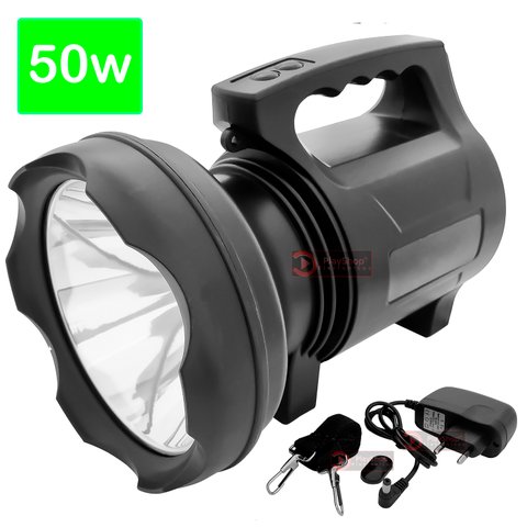 Lanterna  Farolete Holofote Recarregável LED 50W Longo Alcance