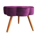 Ver imagem 5 de Puff Flor Decorativo Redondo Banqueta Pés Palito Veludo Cor:roxo