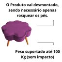 Ver imagem 3 de Puff Flor Decorativo Redondo Banqueta Pés Palito Veludo Cor:roxo