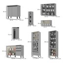 Ver imagem 3 de Cozinha Completa Planejada 1 Paneleiro 1 Cristaleira 3 Balcões 3 Armários Aéreos Mdf Cinza Claro