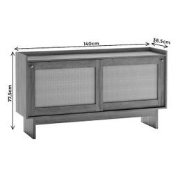 Aparador Buffet 2 Portas de Correr Átria 1295 Carraro Freijó - 3