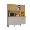 Ver imagem 2 de Armário de Cozinha 6 Portas 1 Gaveta Impressão Ripado Barbara Yescasa Amarelo/Damasco/Offwhite