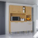 Ver imagem 5 de Armário de Cozinha 6 Portas 1 Gaveta Impressão Ripado Barbara Yescasa Amarelo/Damasco/Offwhite