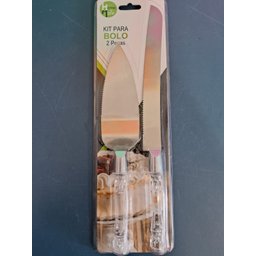 Kit para Bolo com Faca e Espátula Cortar e Servir Bolo Torta - 4