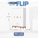 Ver imagem 4 de Guarda Roupa Infantil Flip 4 Portas com Berço Americano Flip Branco Acetinado - Reller